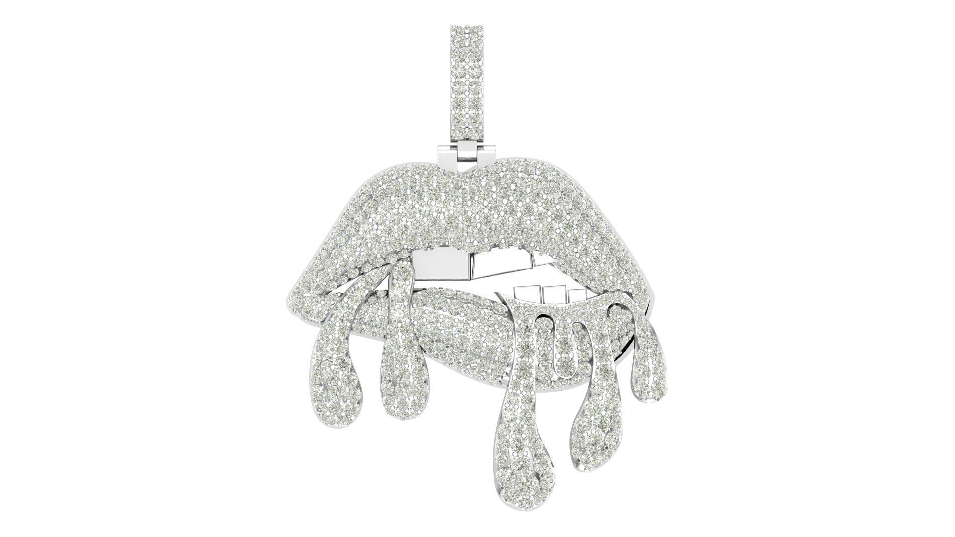 lips hiphop pendant  3D print model_4