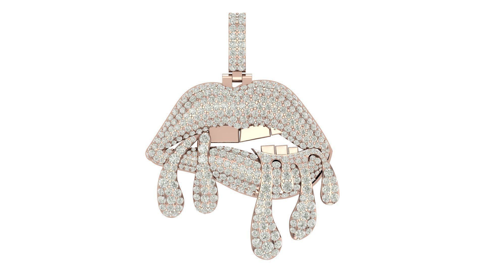  lips hiphop pendant  3D print model_5