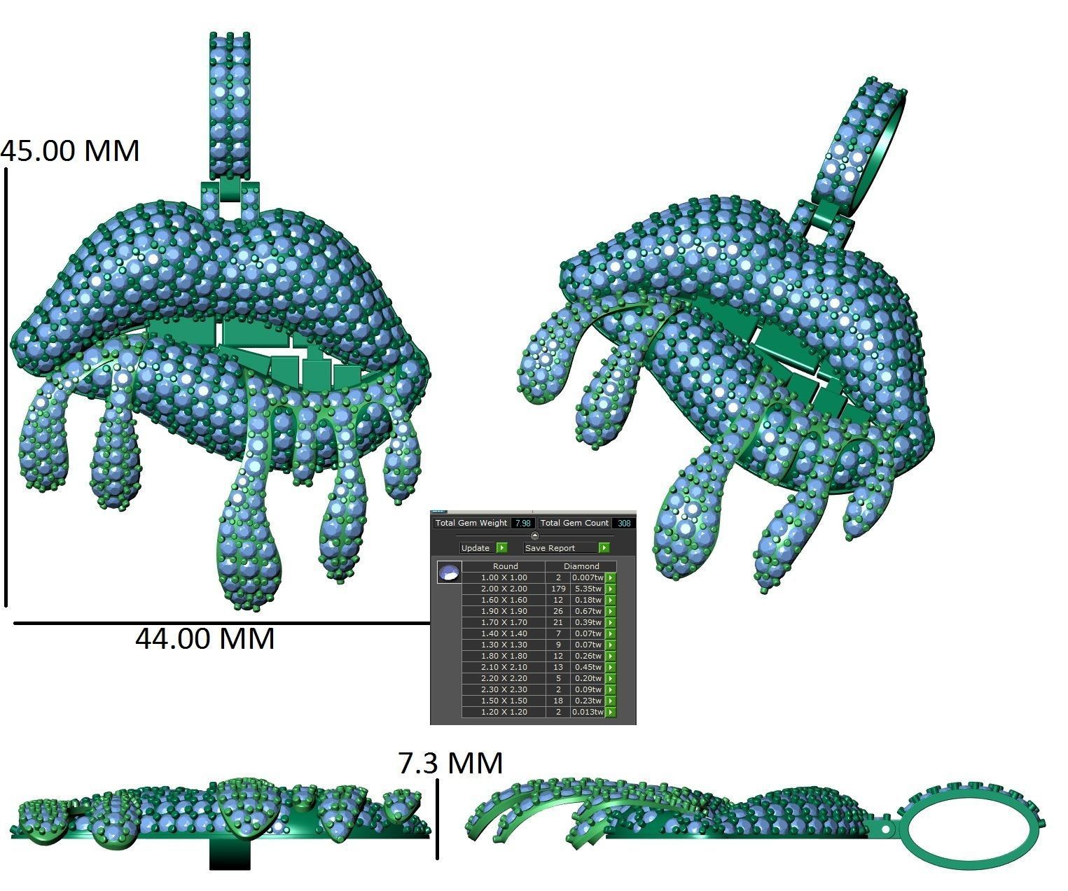  lips hiphop pendant  3D print model_13