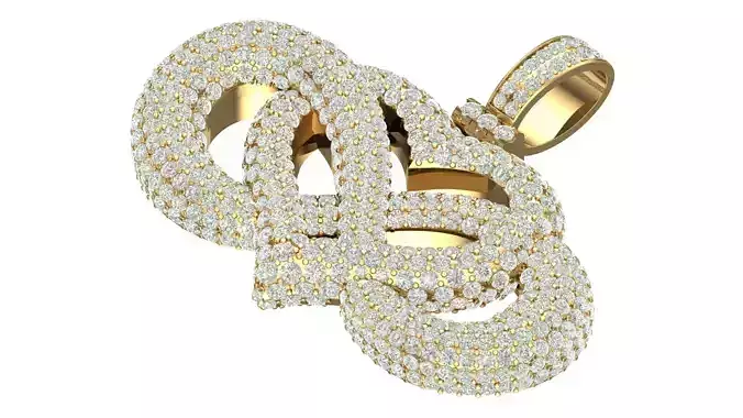 heart and infinity  hiphop pendant