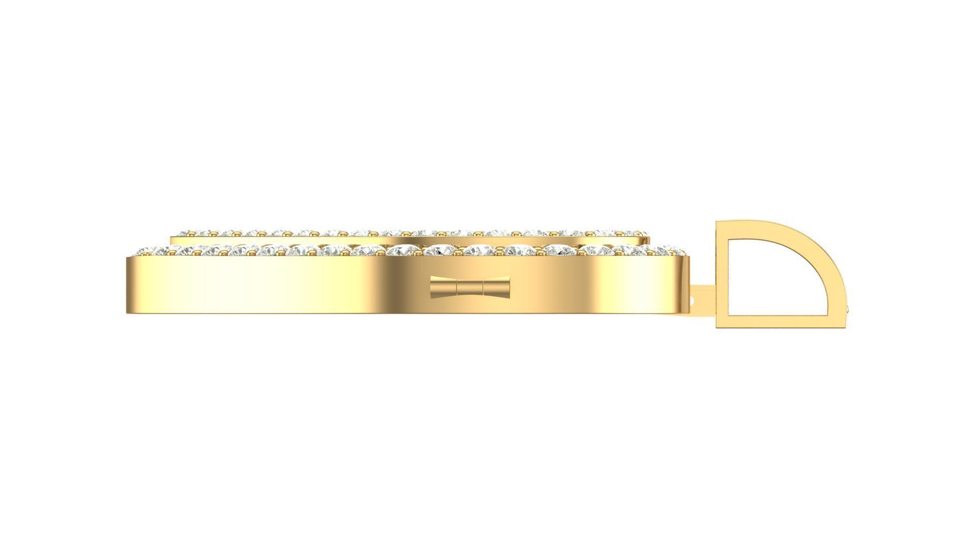 Heart  hiphop pendant 3D print model_8