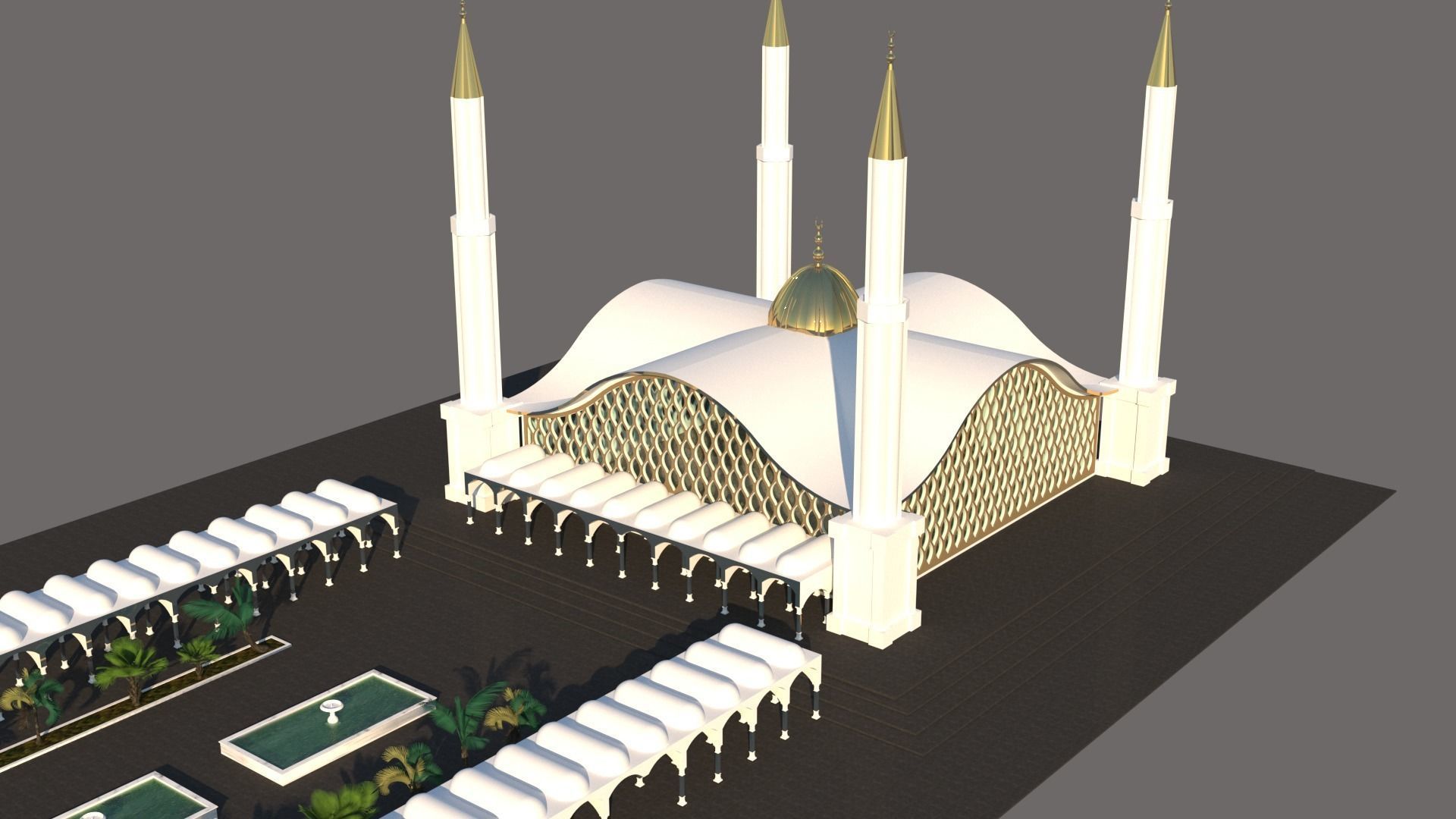 Mosque House of God 3D model_3