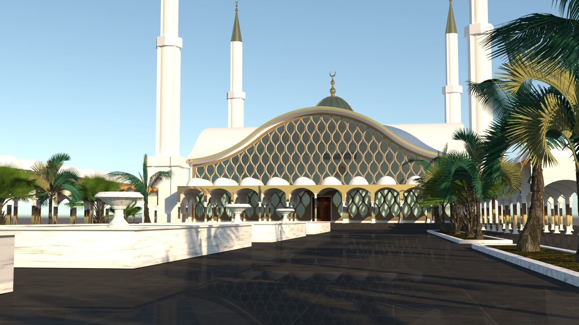 Mosque House of God 3D model_6