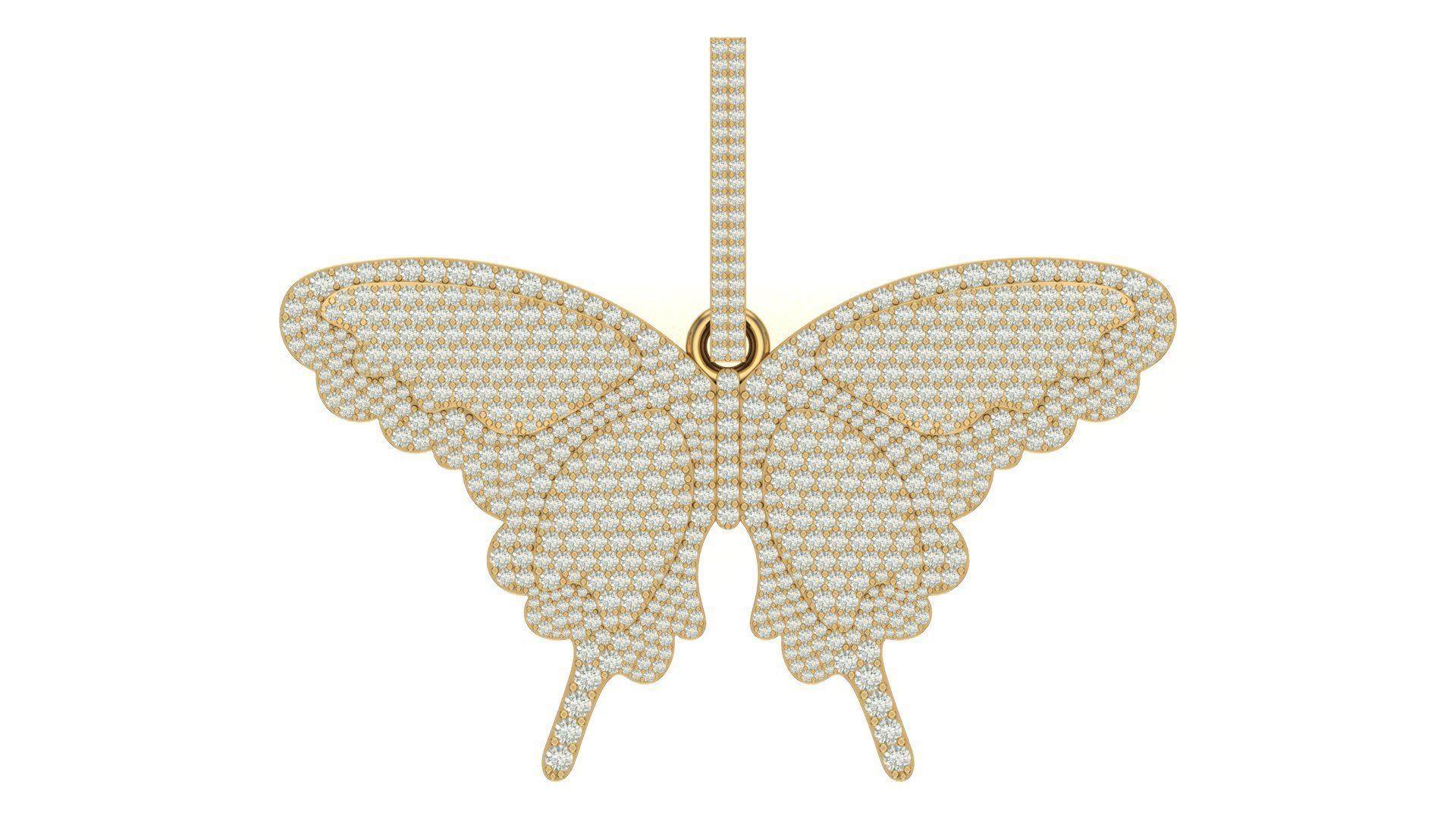Butterfly  hiphop pendant  3D print model_3