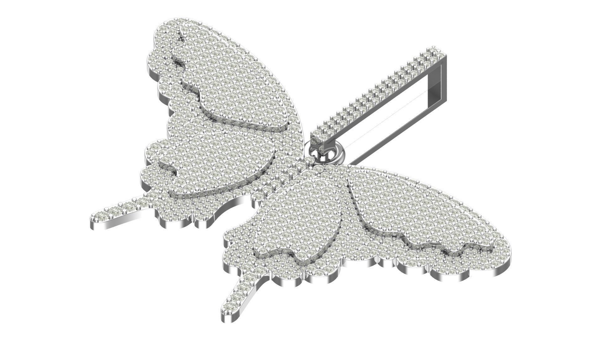 Butterfly  hiphop pendant  3D print model_1
