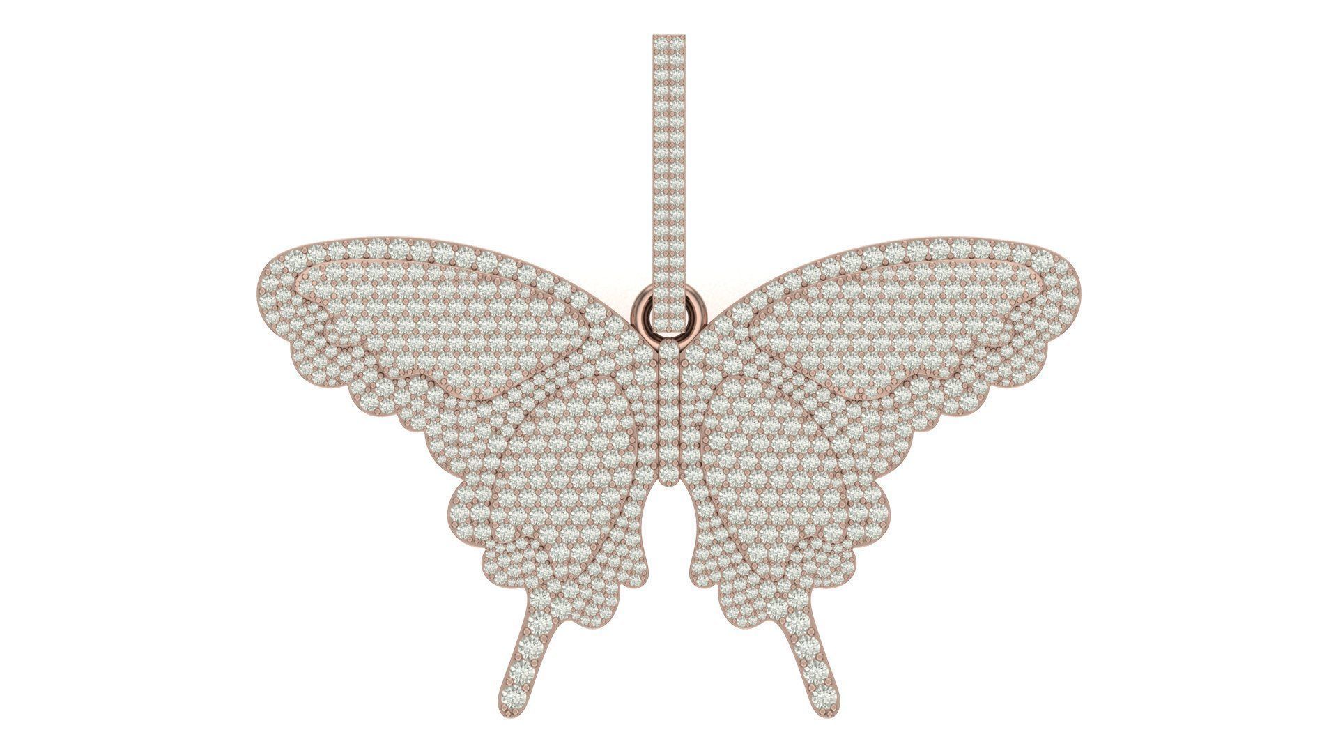 Butterfly  hiphop pendant  3D print model_4