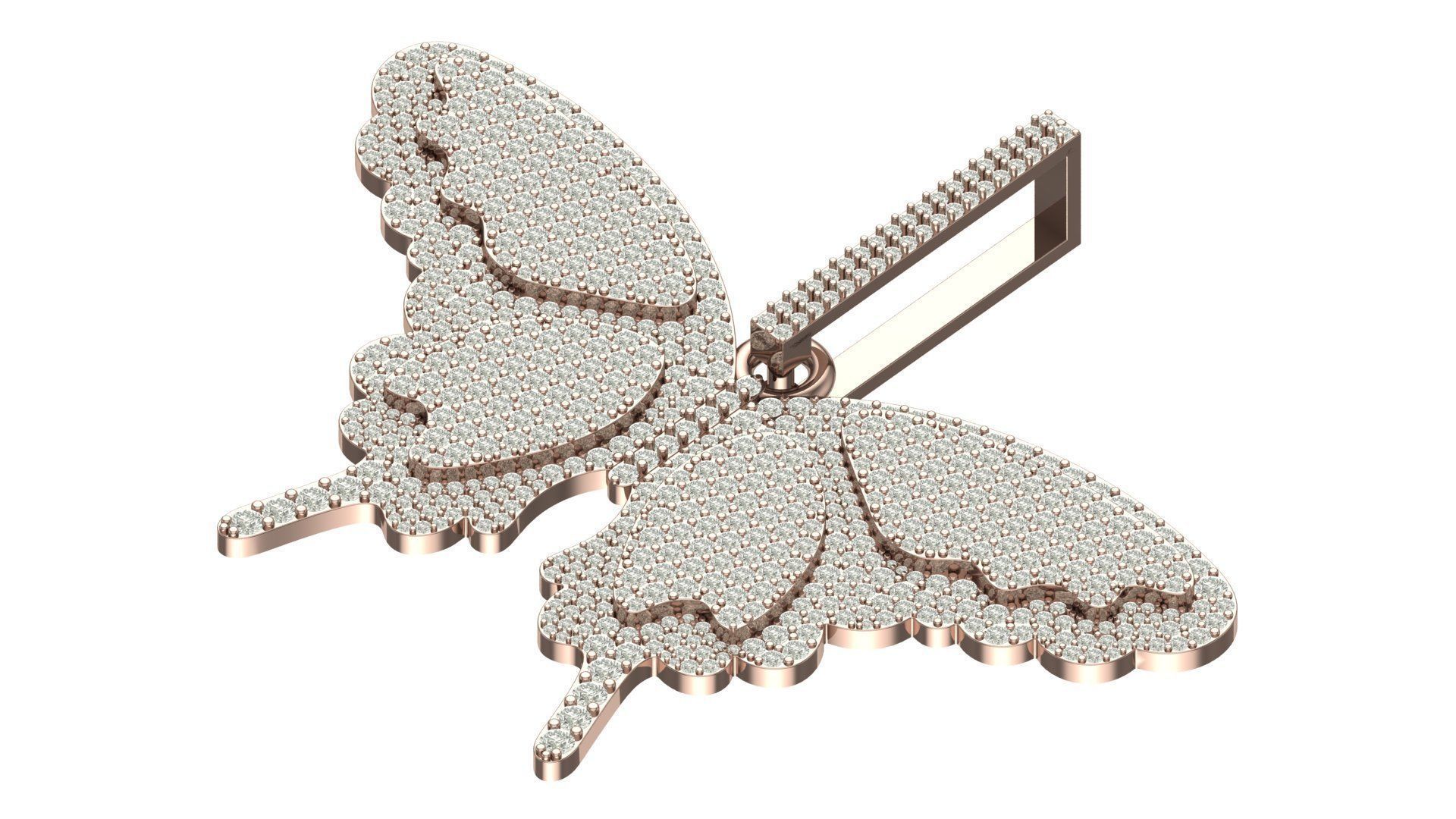 Butterfly  hiphop pendant  3D print model_2