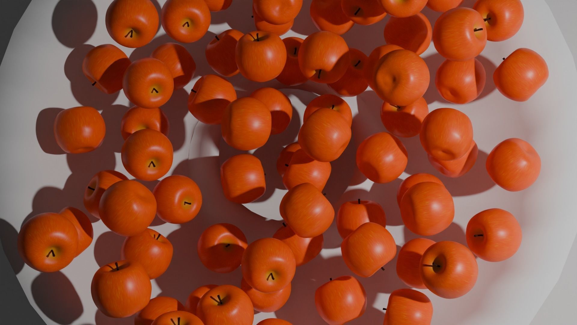 Apple fruit hundred 3D model_3