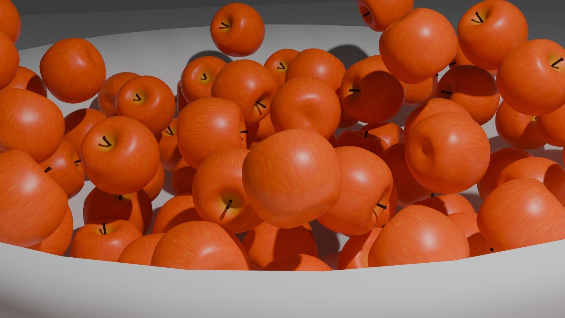 Apple fruit hundred 3D model_4