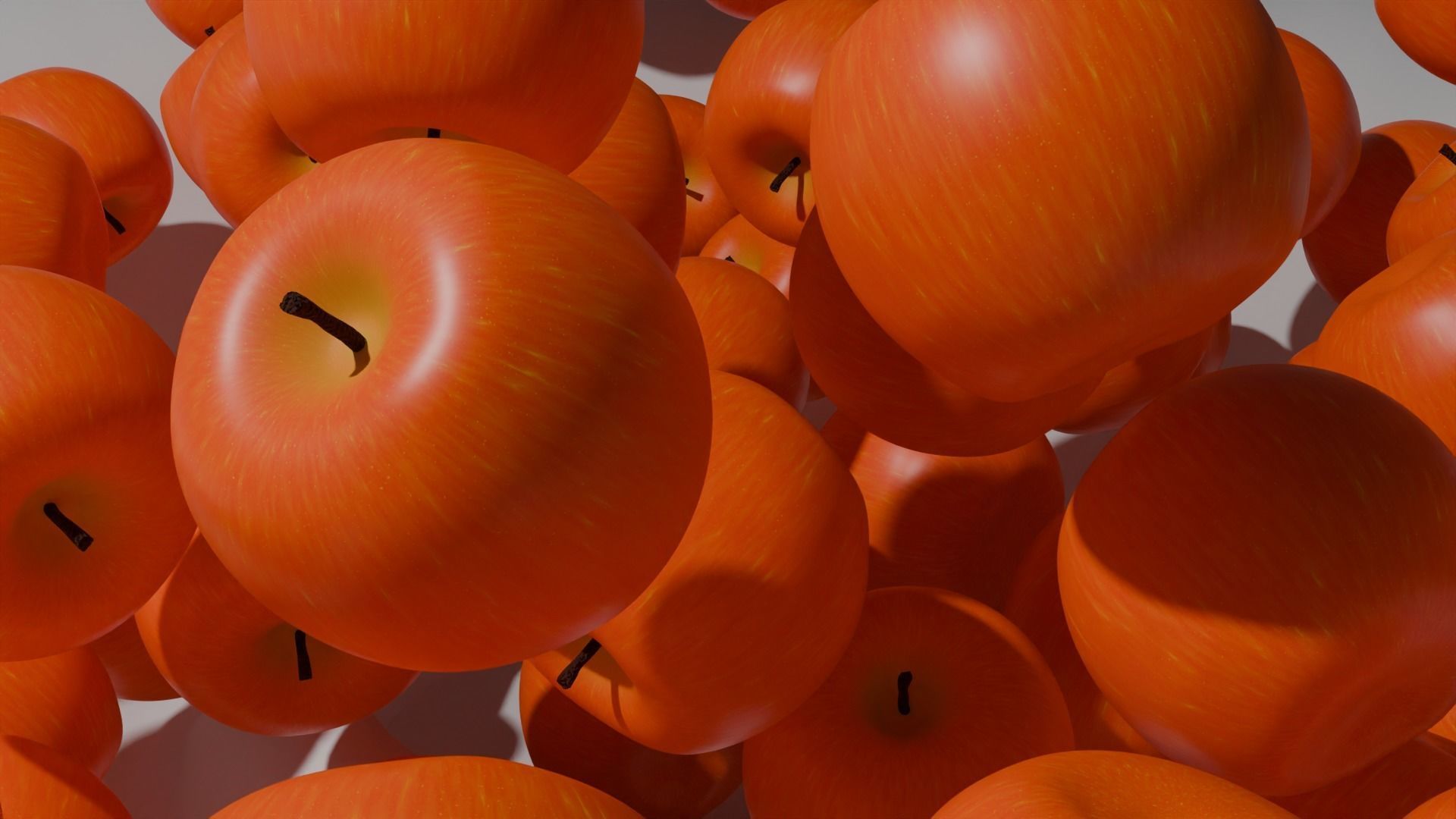 Apple fruit hundred 3D model_1