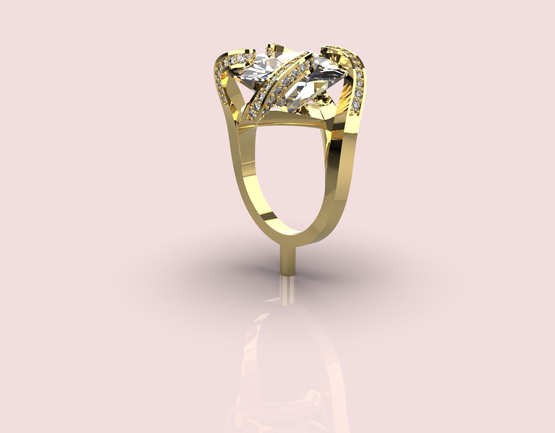 Revolve prongs ring 3D print model_7