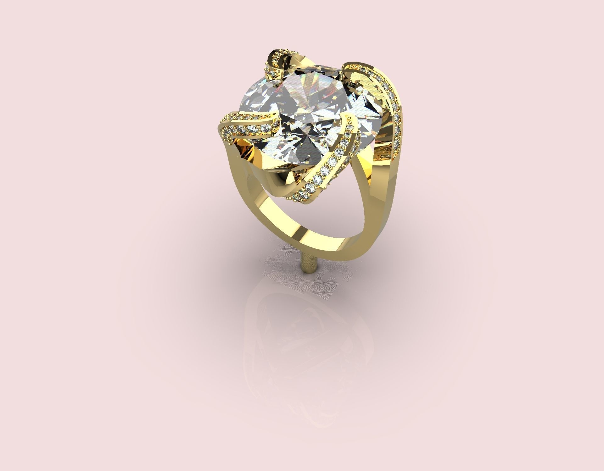 Revolve prongs ring 3D print model_8