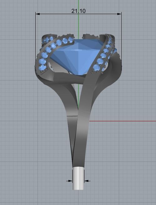 Revolve prongs ring 3D print model_4