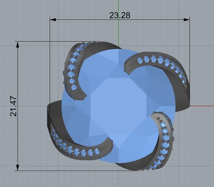 Revolve prongs ring 3D print model_1