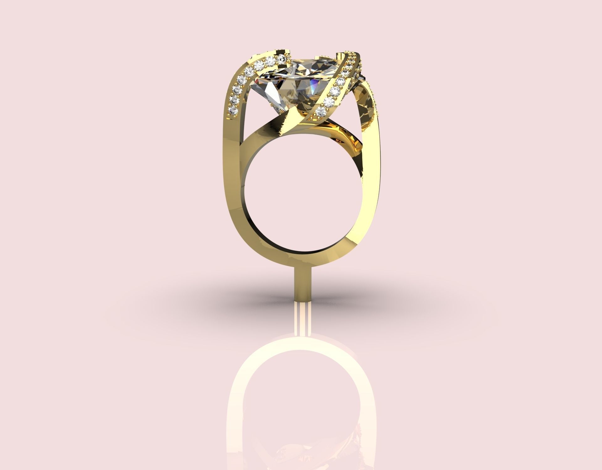 Revolve prongs ring 3D print model_6