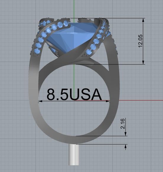 Revolve prongs ring 3D print model_3
