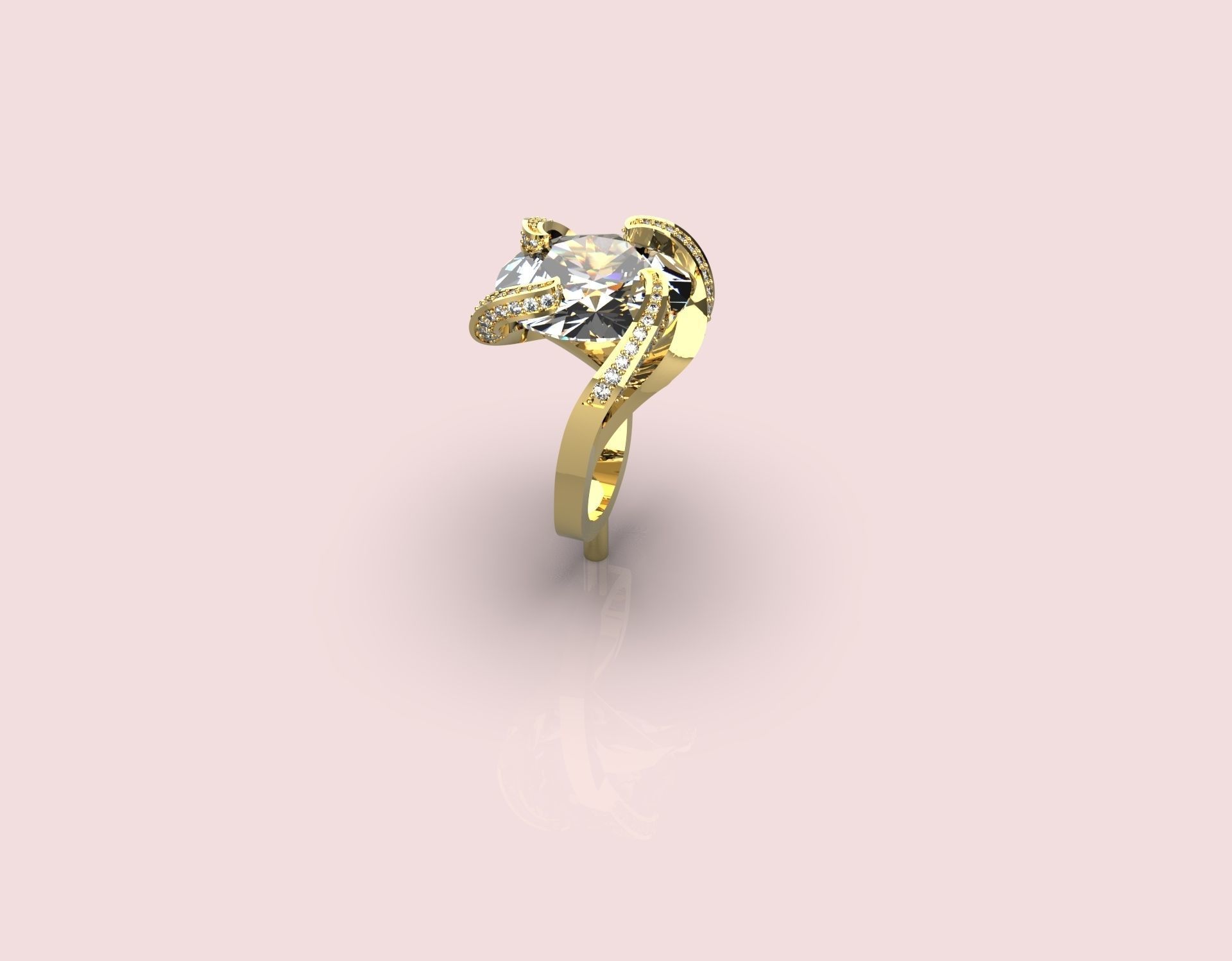 Revolve prongs ring 3D print model_2