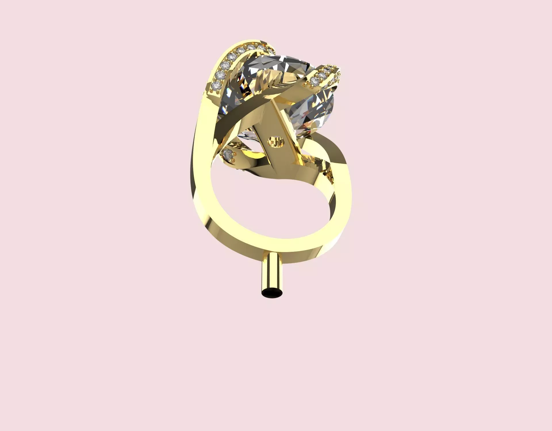 Revolve prongs ring 3D print model_0