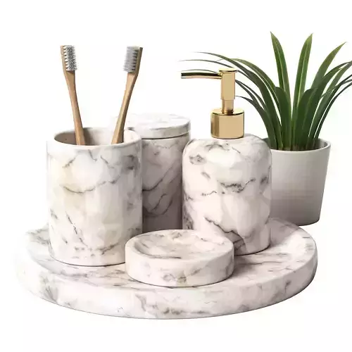 Calacatta Viola Marble Bathroom Accessories Set