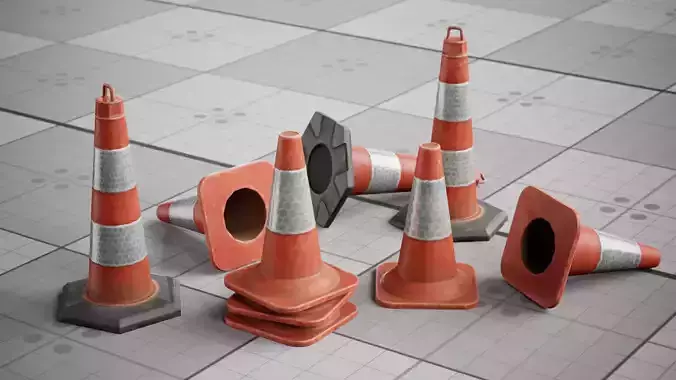 Traffic Safety Cone Game 3D model