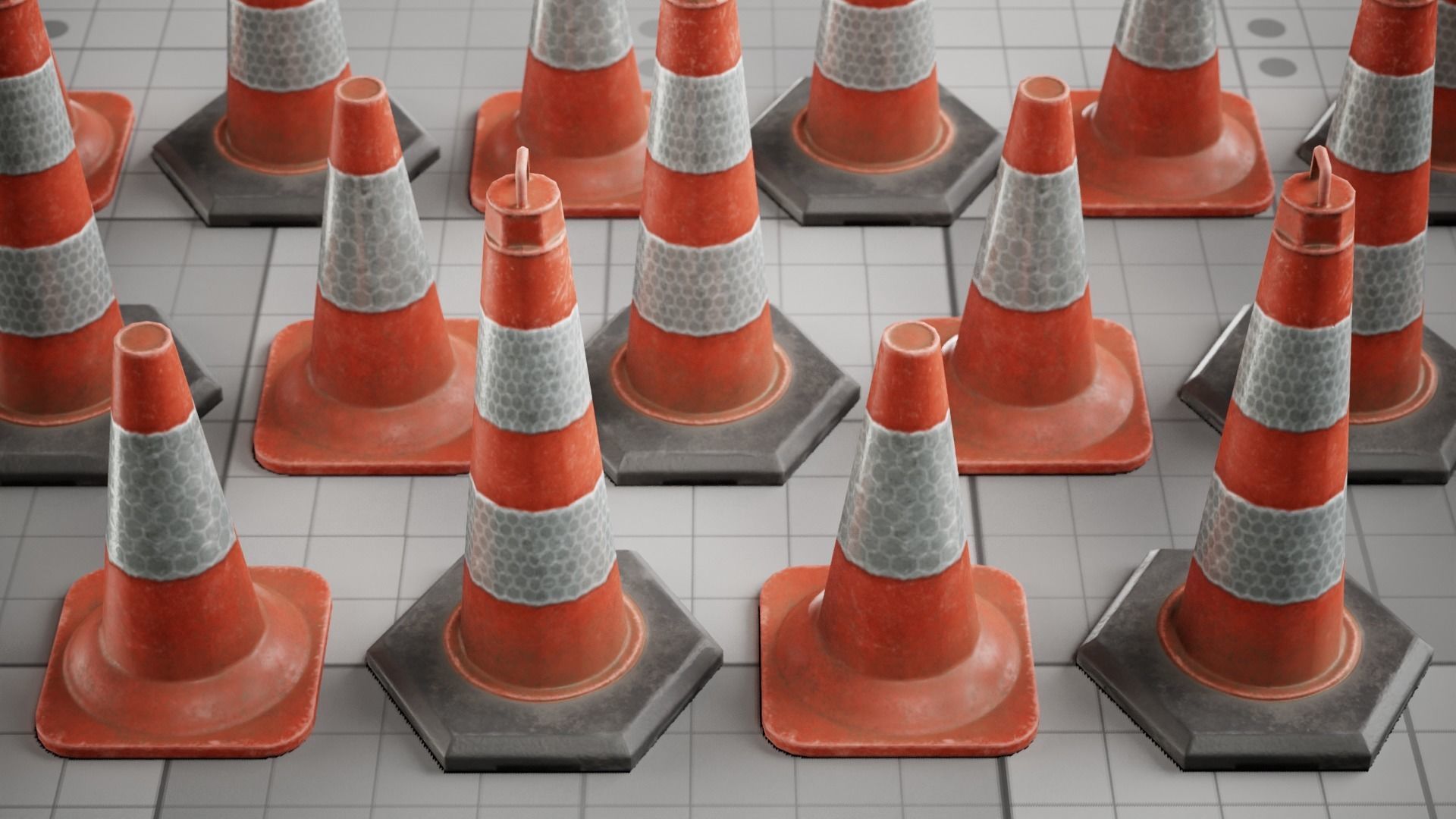 Traffic Safety Cone Game 3D model Low-poly 3D model_4
