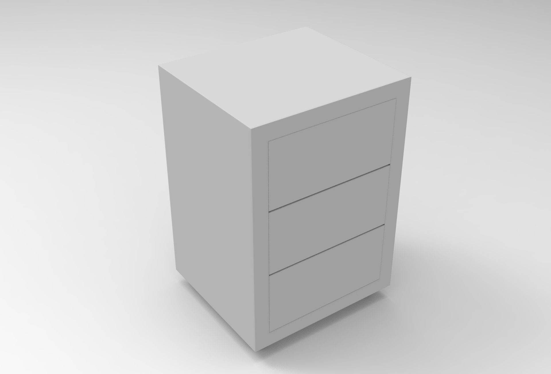 Hoka Storage with Drawer Low-poly 3D model_8