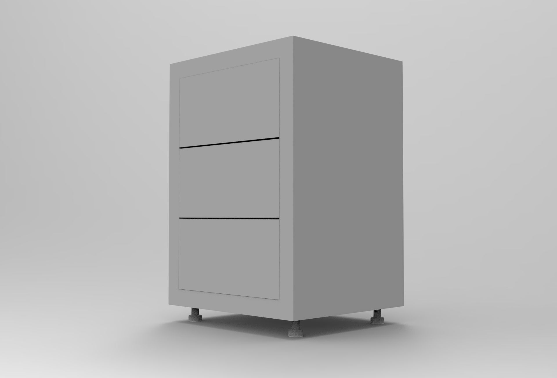 Hoka Storage with Drawer Low-poly 3D model_7