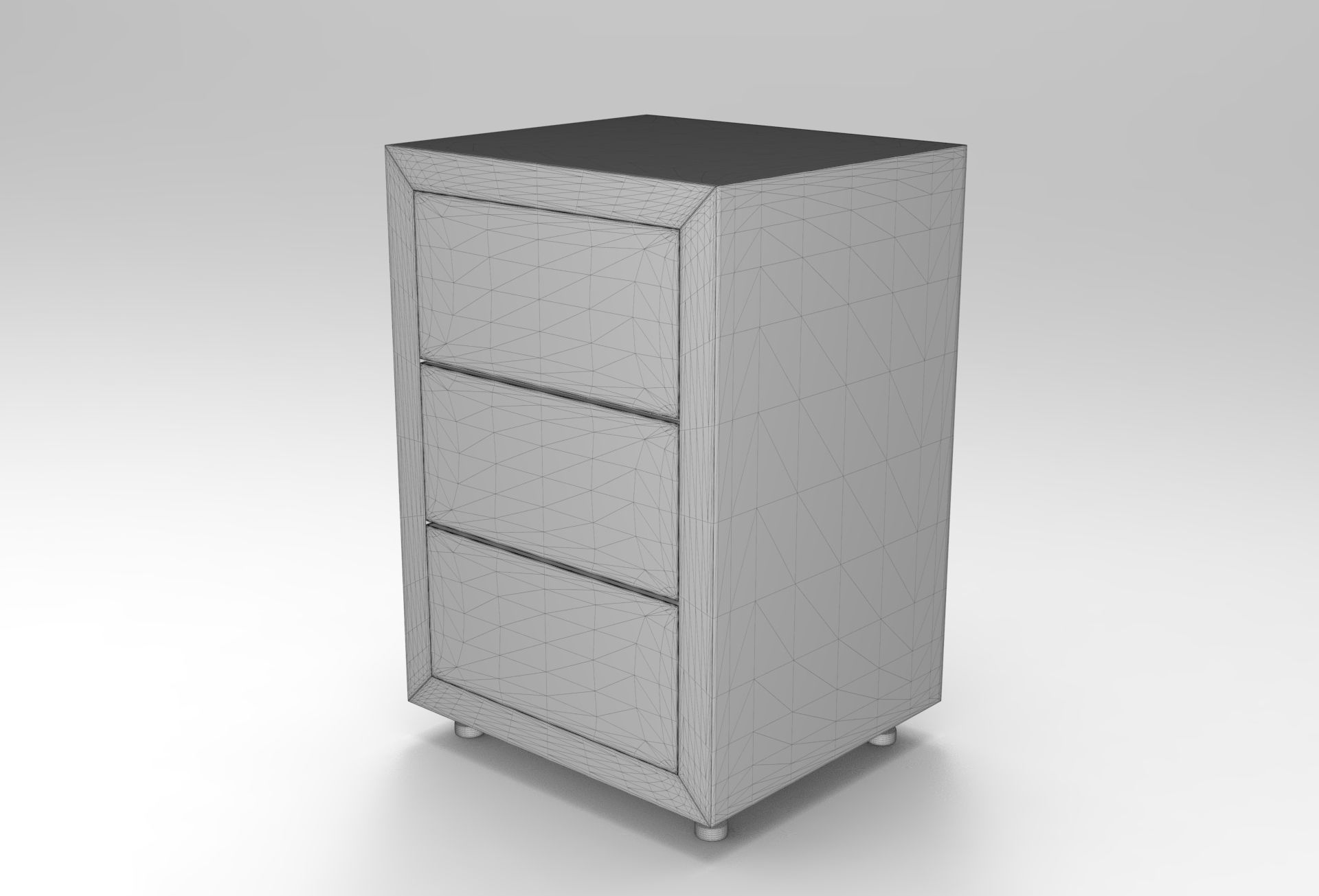 Hoka Storage with Drawer Low-poly 3D model_5