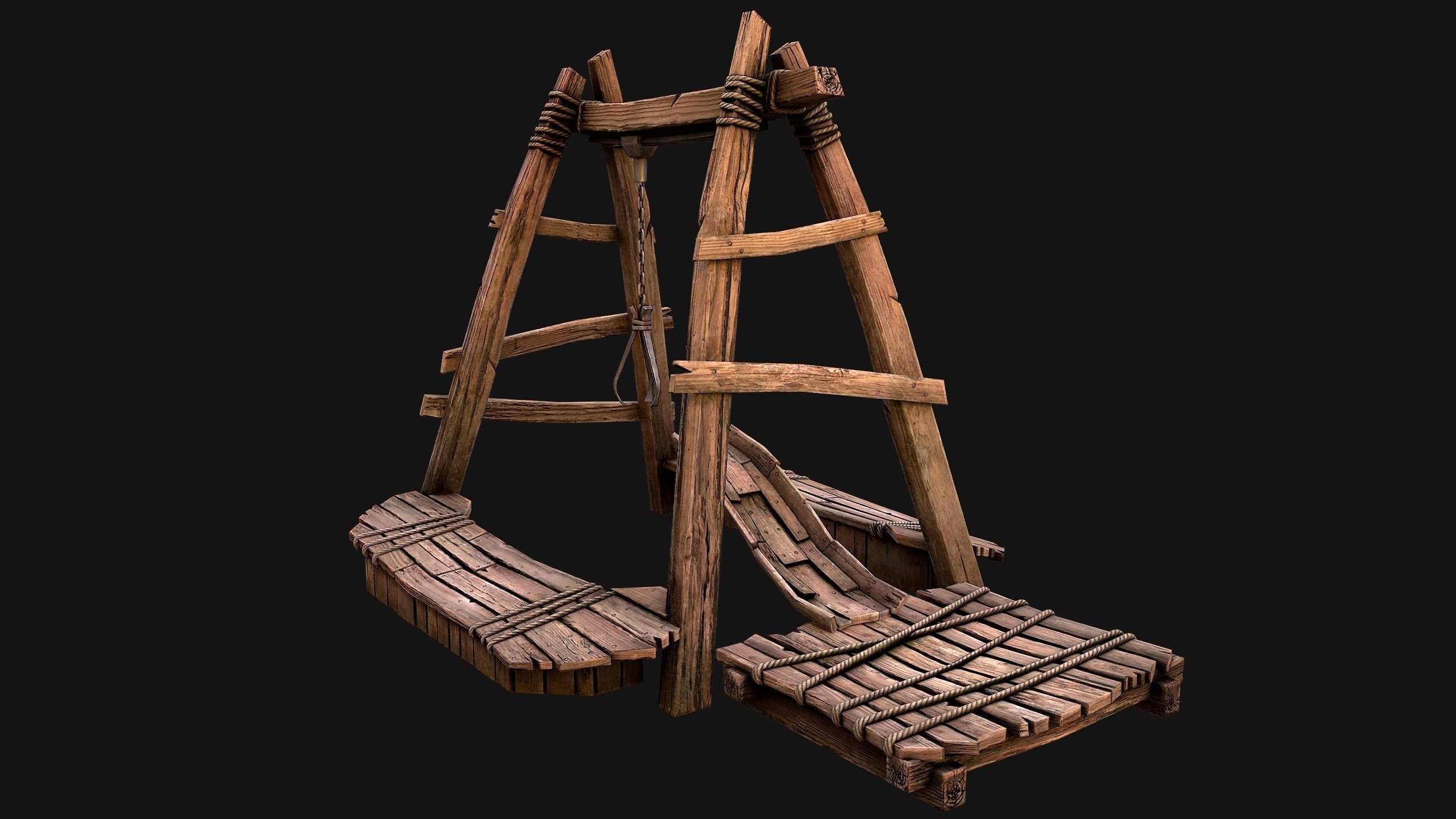 Quarry Crane for Resource Extraction Low-poly 3D model_5