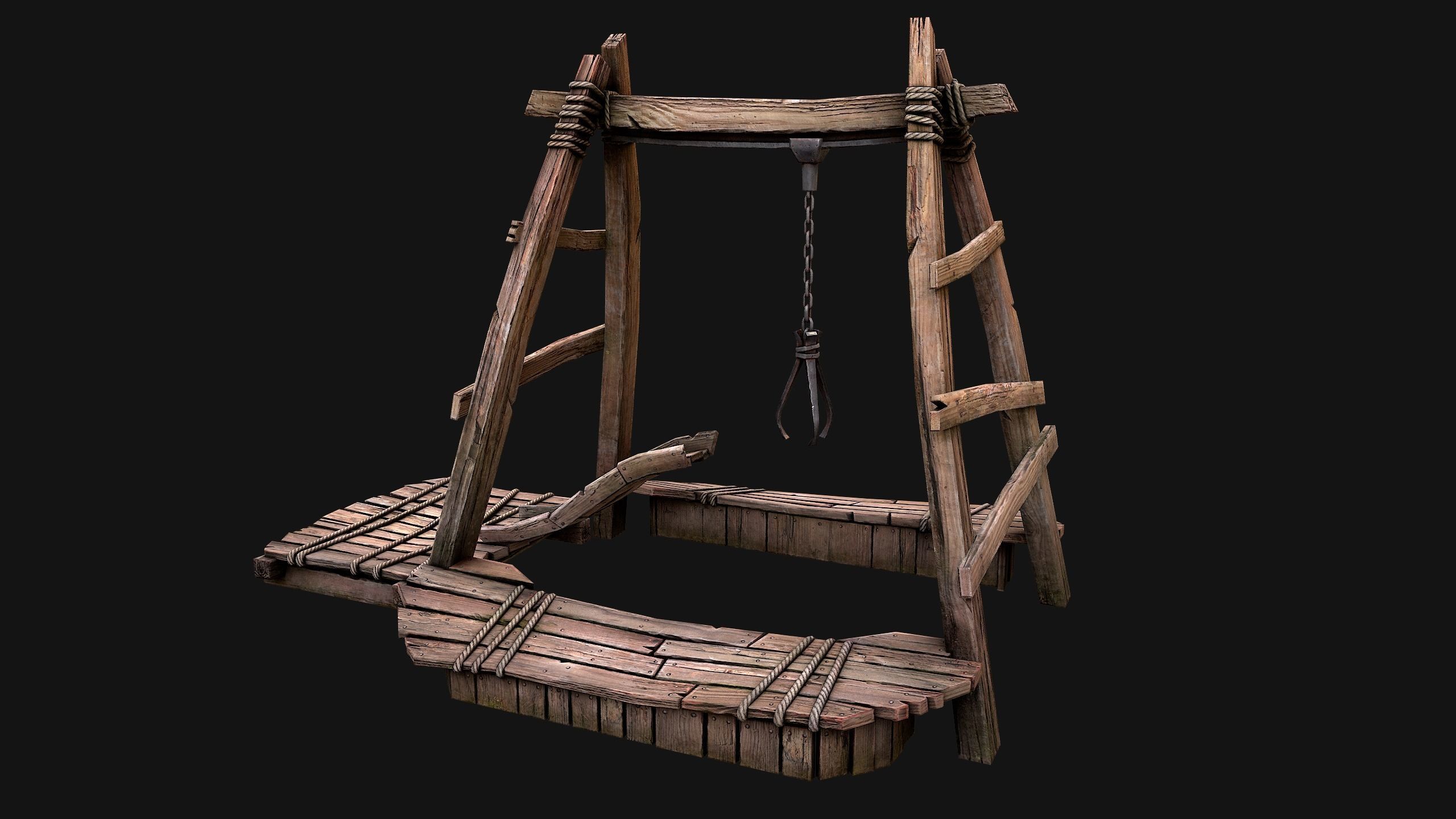 Quarry Crane for Resource Extraction Low-poly 3D model_13