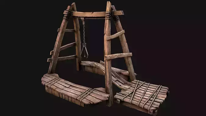 Quarry Crane for Resource Extraction Low-poly 3D model