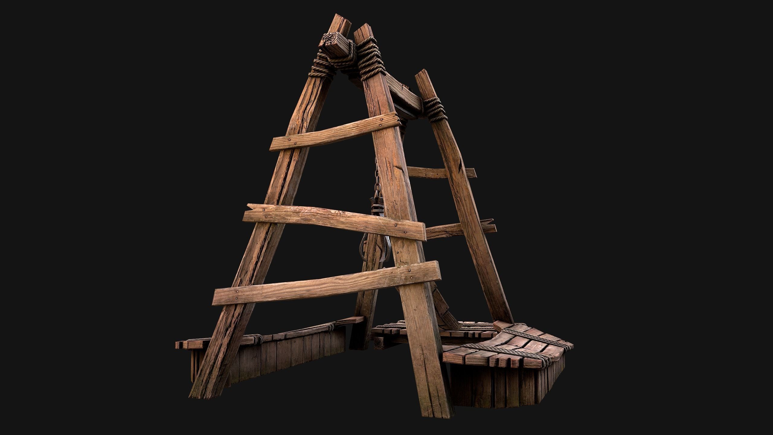 Quarry Crane for Resource Extraction Low-poly 3D model_17