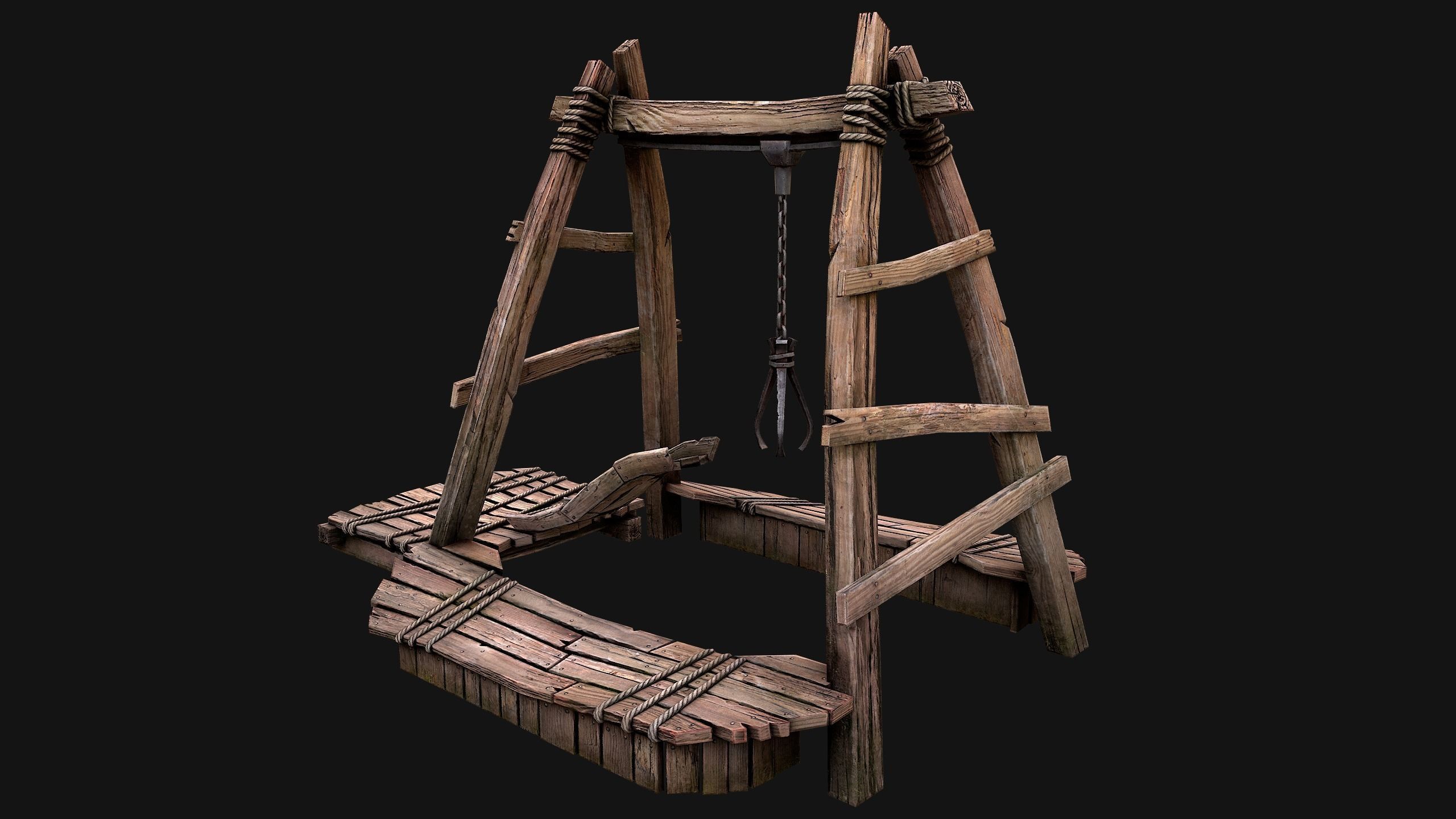 Quarry Crane for Resource Extraction Low-poly 3D model_14