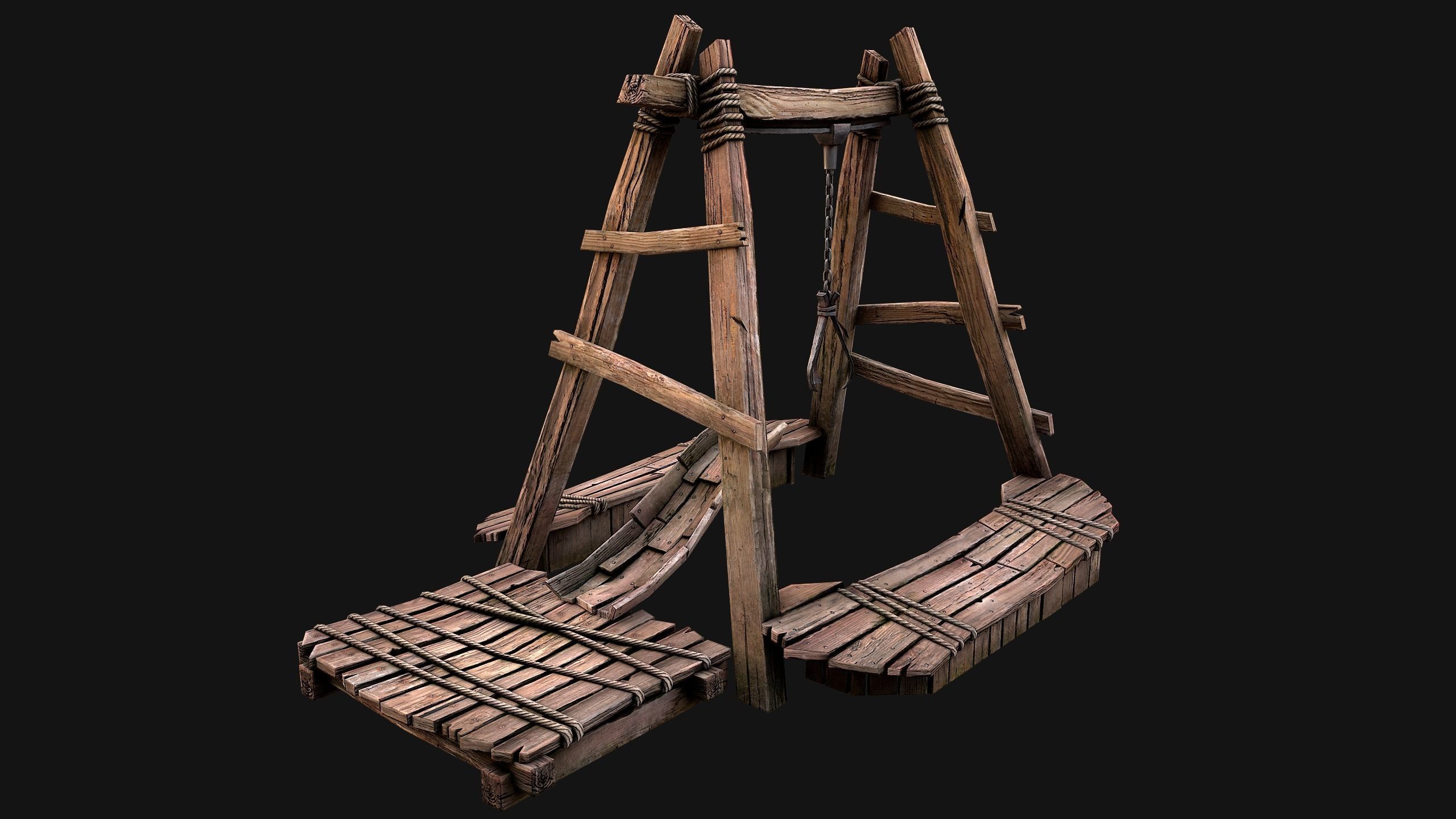 Quarry Crane for Resource Extraction Low-poly 3D model_10