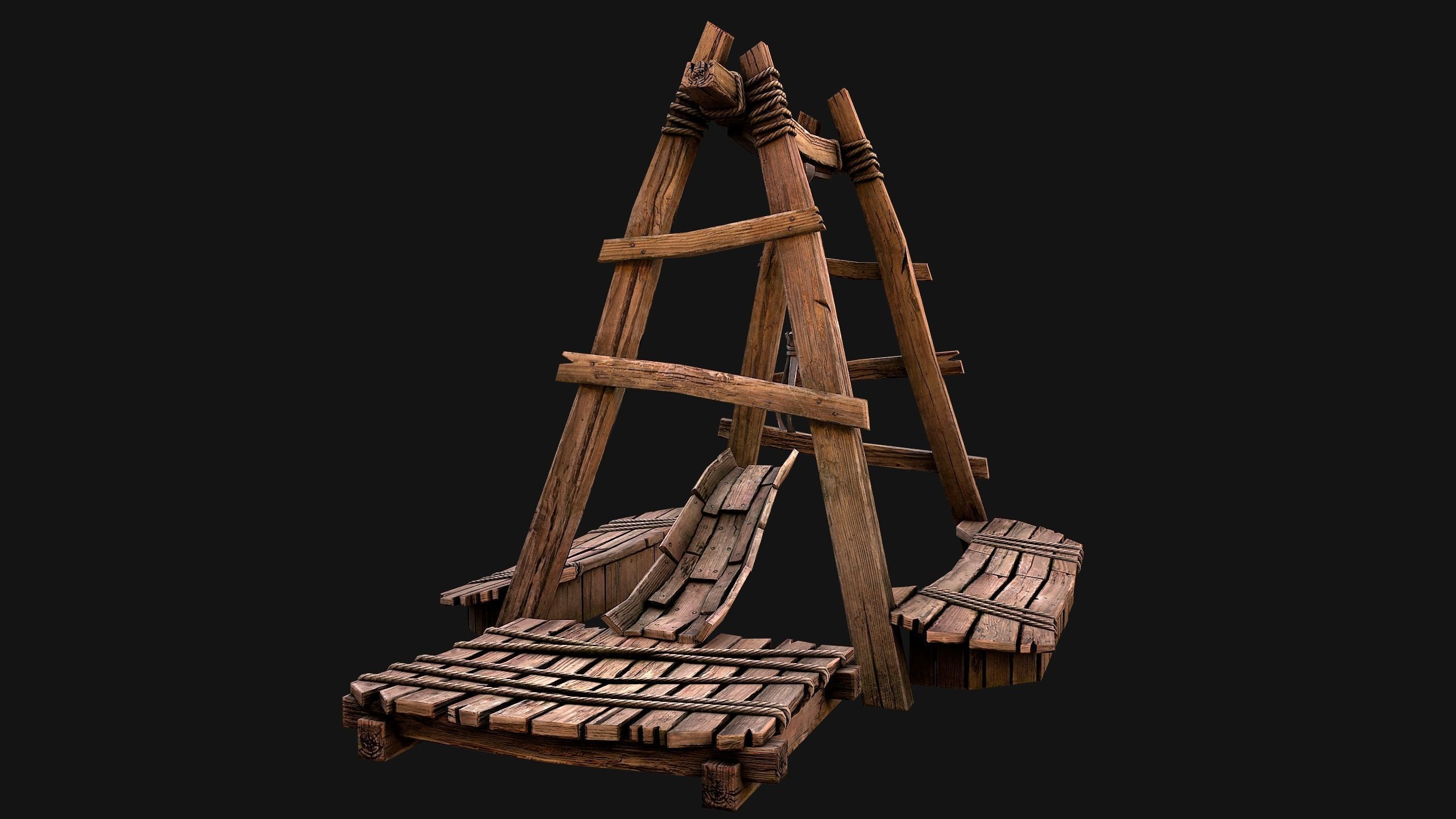 Quarry Crane for Resource Extraction Low-poly 3D model_9