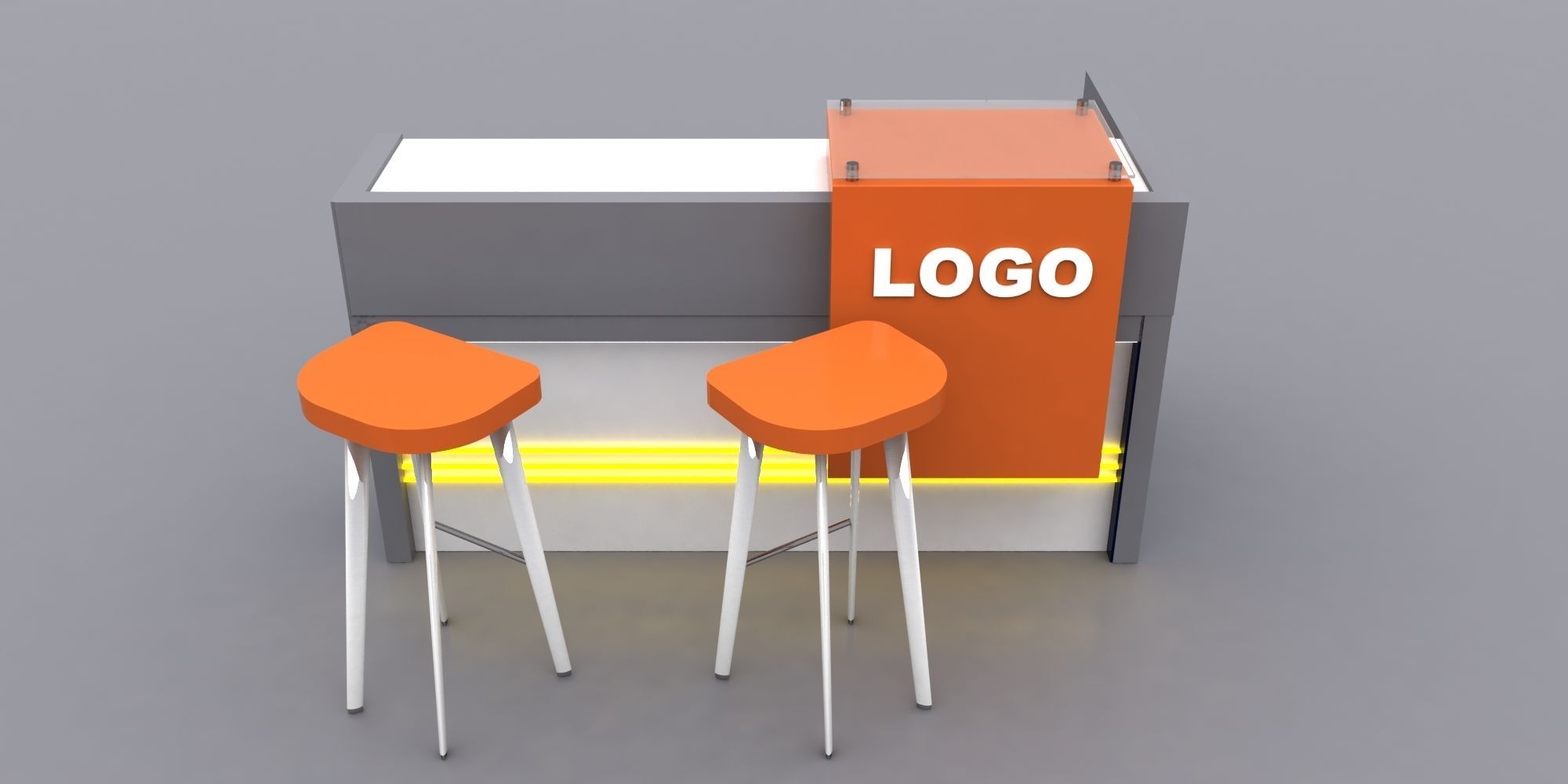Reception Counter Design 3D model_3