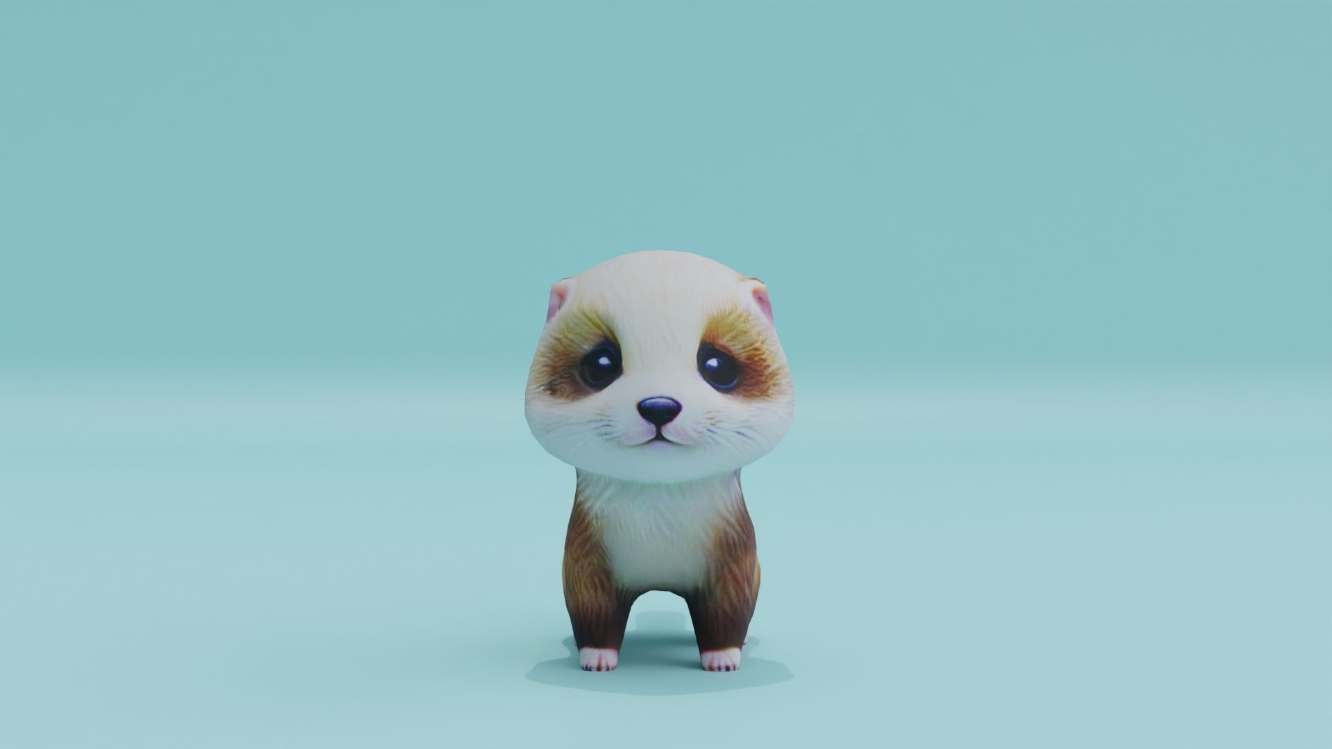 Baby Ferret Low-poly 3D model_9