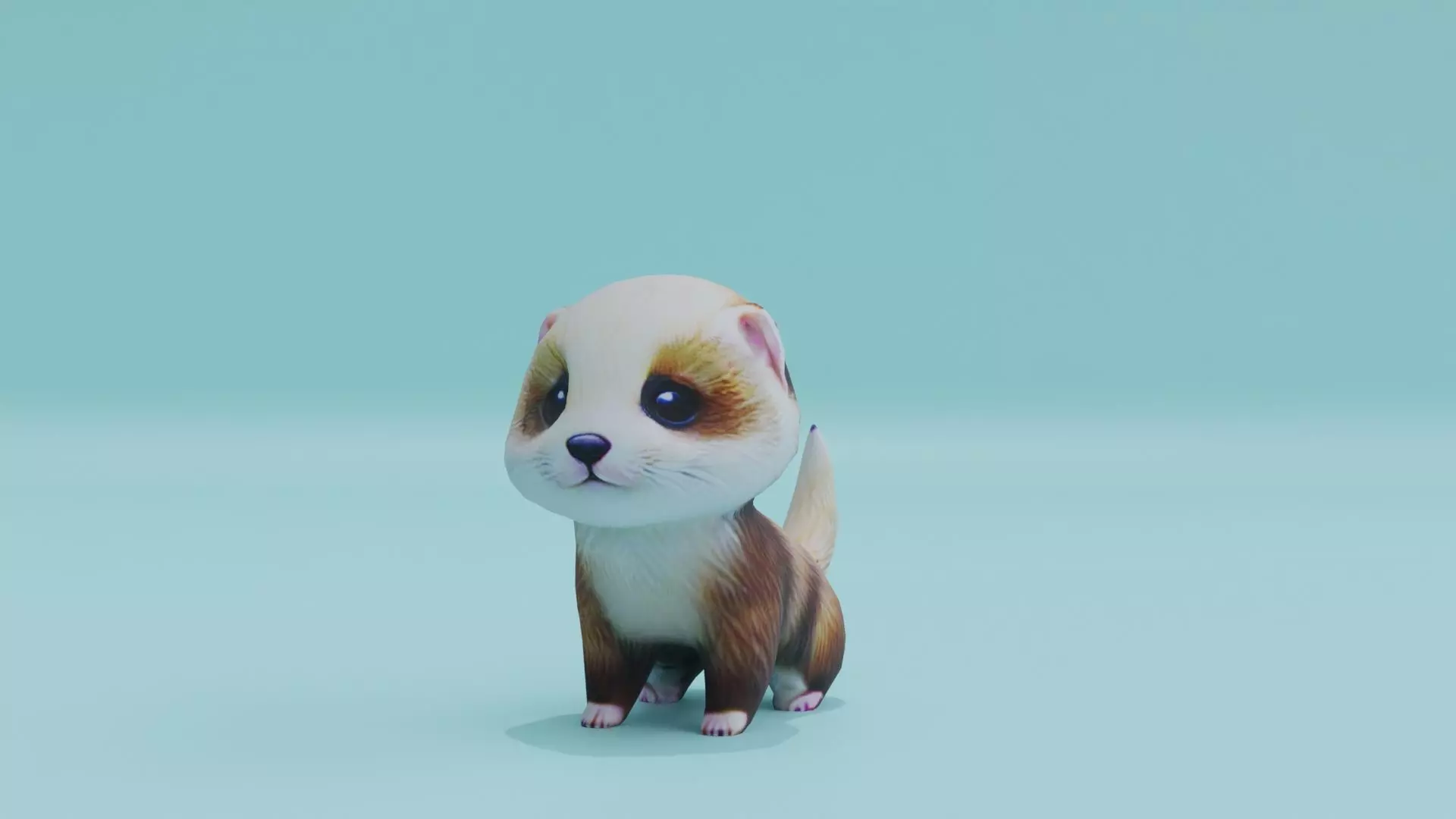 Baby Ferret Low-poly 3D model_0