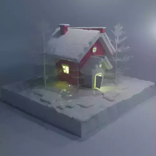 A 3d cartoon house model