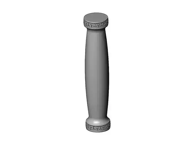 Rounded greek key pattern ends pillar column