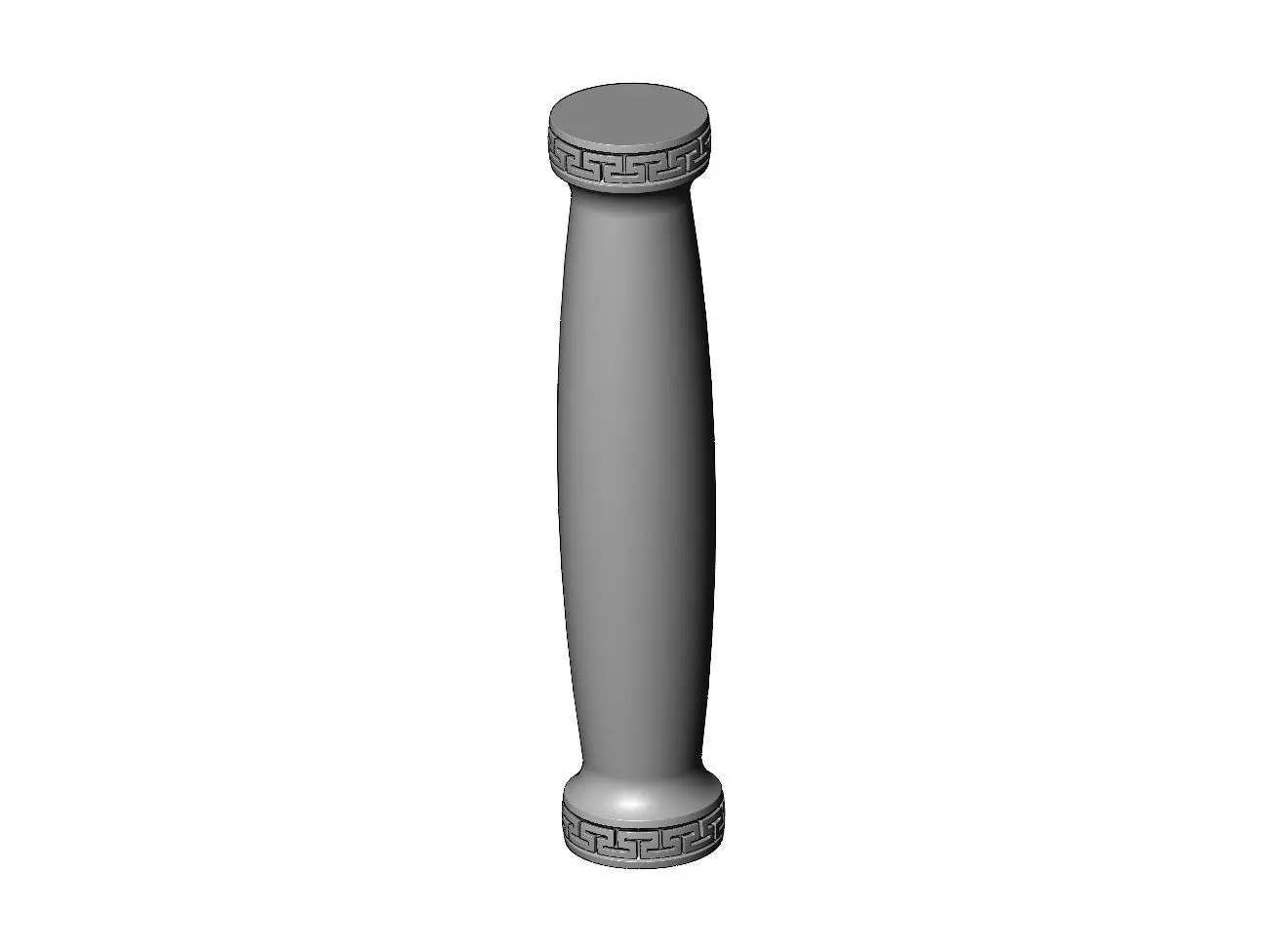 Rounded greek key pattern ends pillar column 3D print model