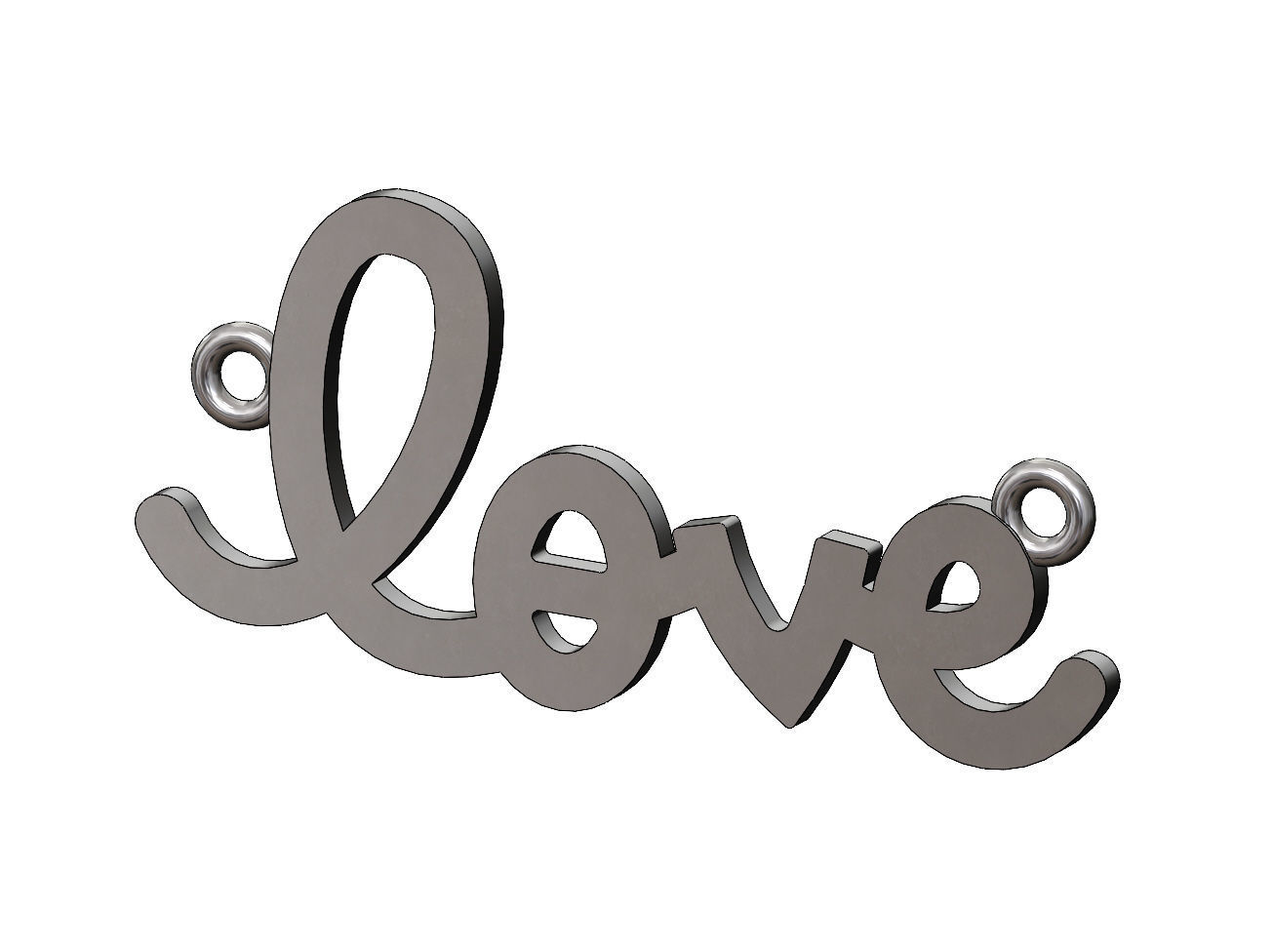 Simple love pendant and charm 3D print model_7