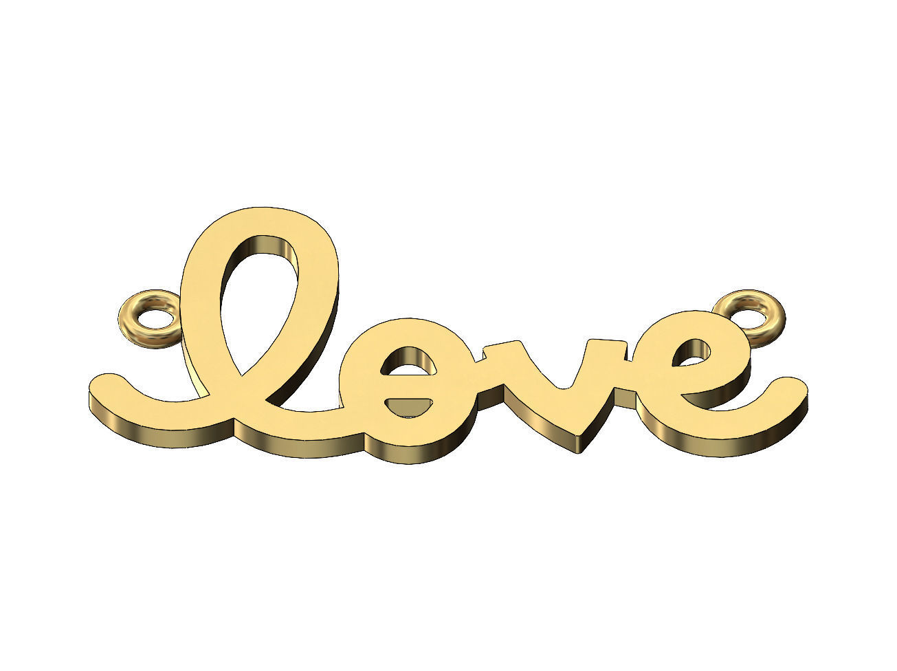 Simple love pendant and charm 3D print model_3