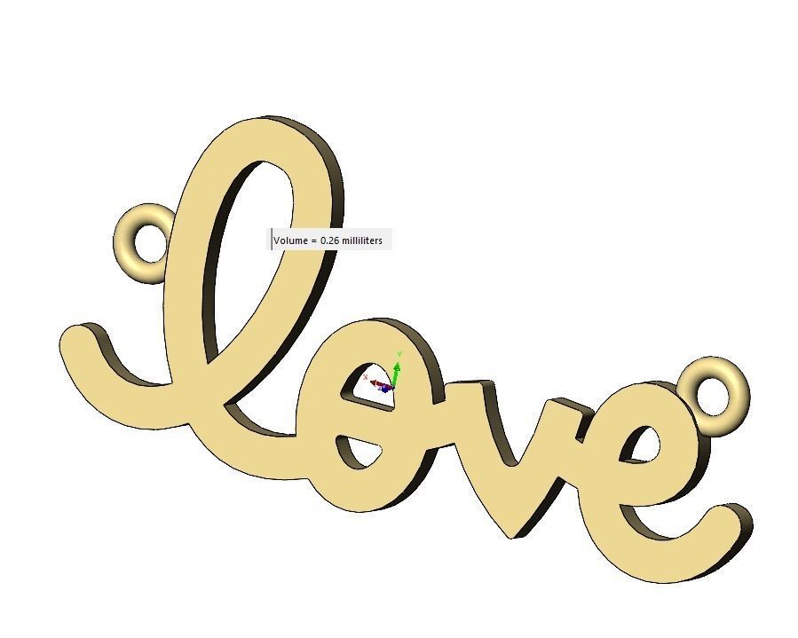 Simple love pendant and charm 3D print model_9
