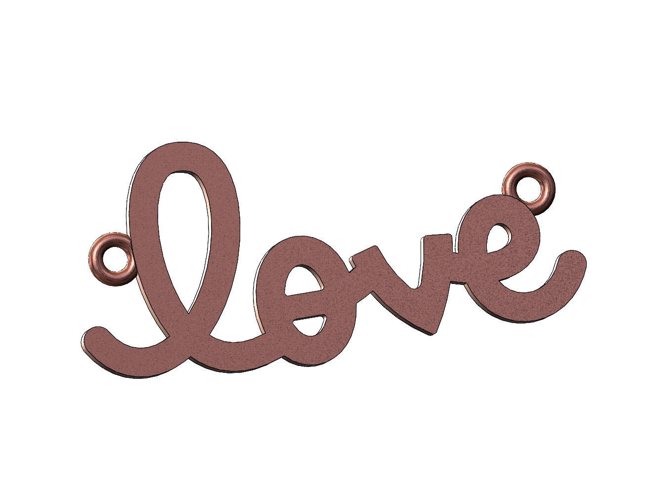 Simple love pendant and charm 3D print model_8