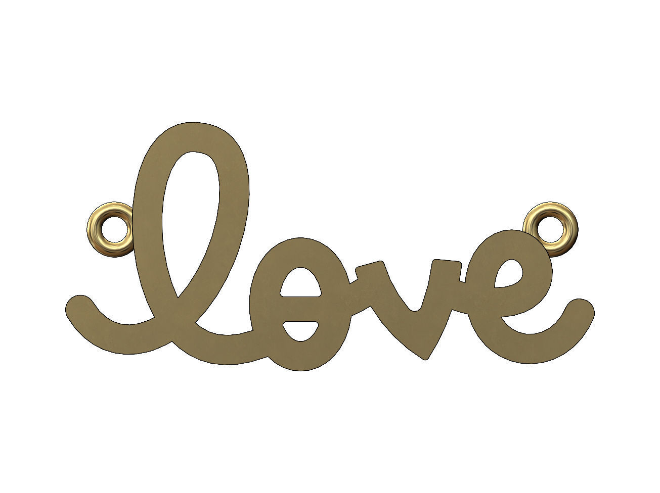 Simple love pendant and charm 3D print model_1