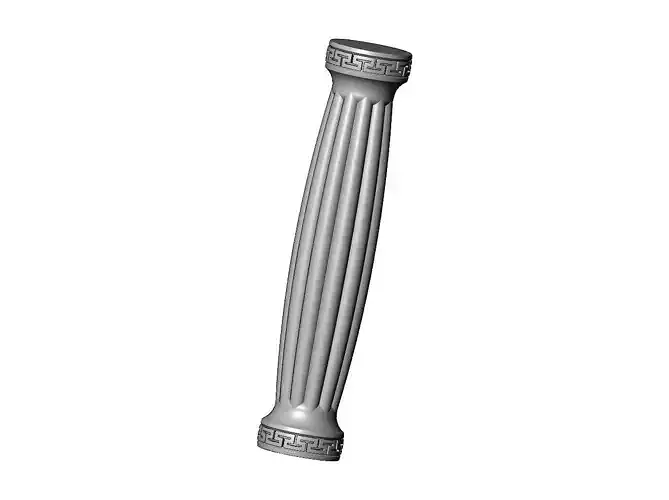 Ribbed rounded greek key pattern ends pillar column