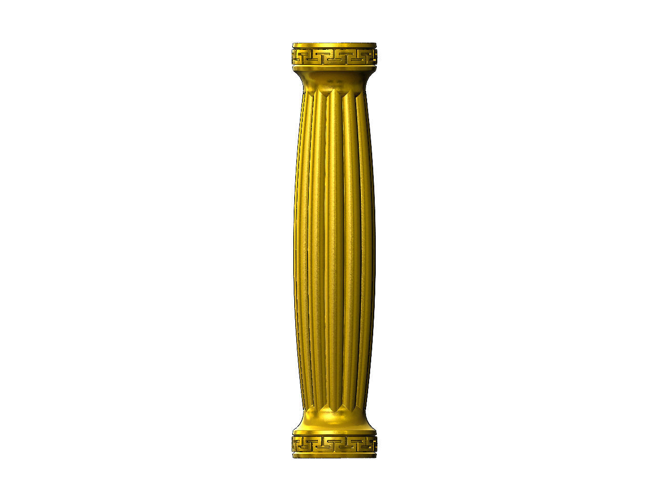 Ribbed rounded greek key pattern ends pillar column 3D print model_12
