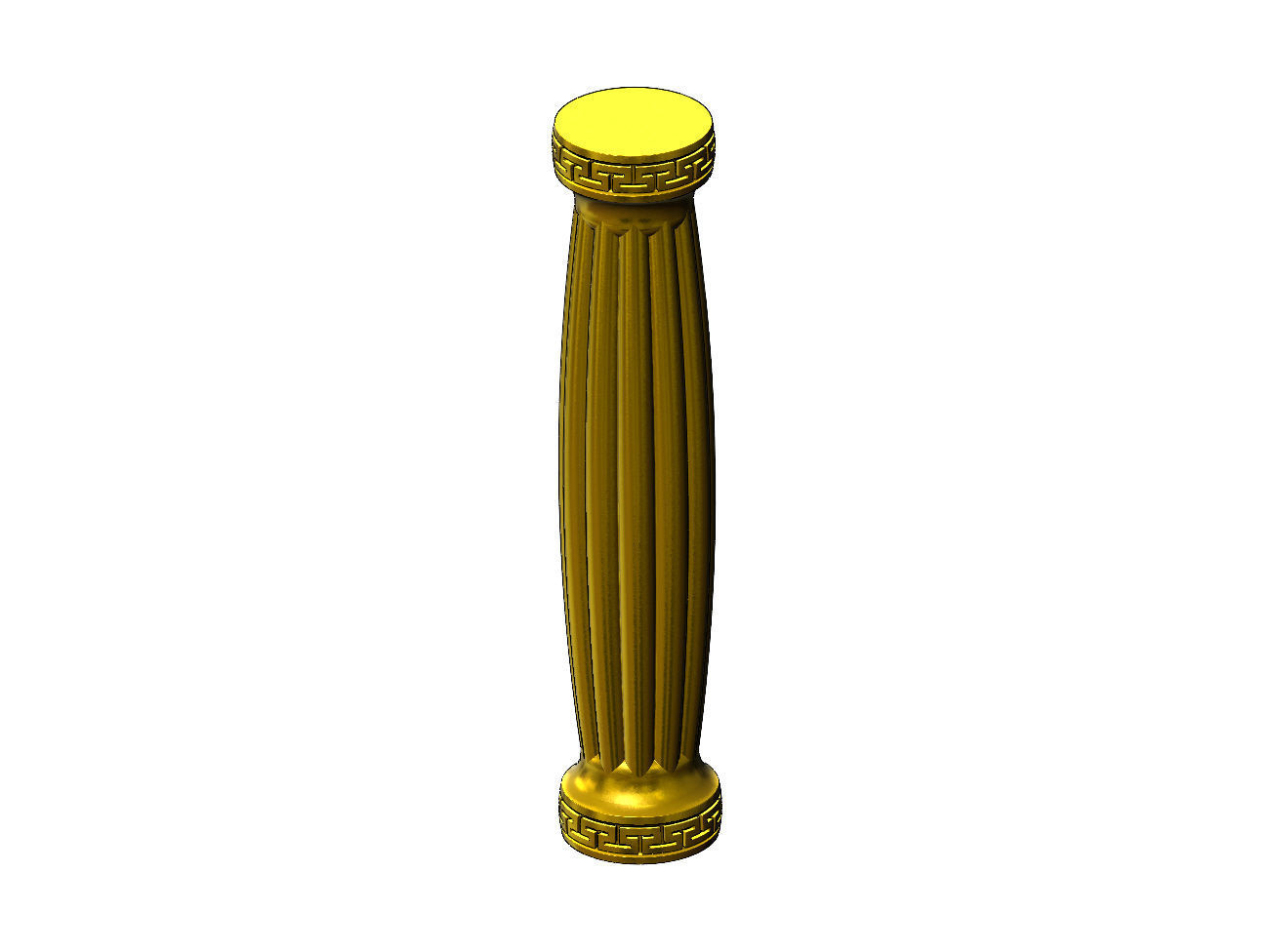 Ribbed rounded greek key pattern ends pillar column 3D print model_13