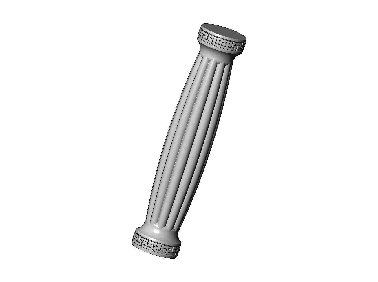 Ribbed rounded greek key pattern ends pillar column 3D print model_8